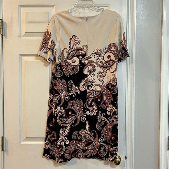 Chico's Women's Paisley Print Sheath Dress Size 14 Knee Length Casual - Picture 2 of 6